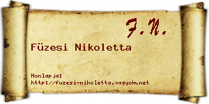Füzesi Nikoletta névjegykártya