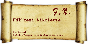 Füzesi Nikoletta névjegykártya
