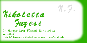 nikoletta fuzesi business card